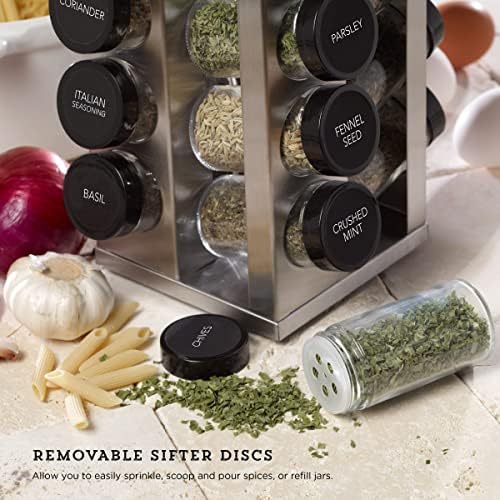 Heritage 20-Jar Revolving Spice Rack Stainless Steel