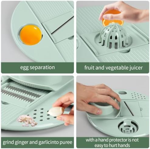 Salad Spinner Large 5.2Qt with 5 Blades Slicer, Vegetables Fruits Wash Bowl
