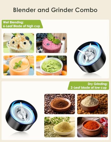Blender and Grinder Combo, 1100W Personal Blender for Smoothie and Shake - Image 3