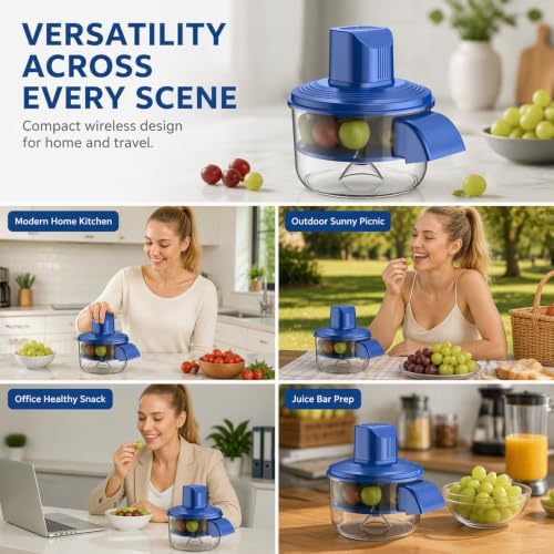 Transparent Electric Fruit & Vegetable Peeler Garlic Peeler, Blue