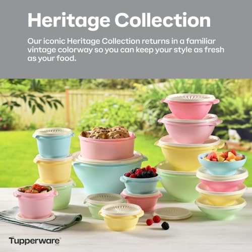 Heritage 36-Piece Vintage Pastel Set (18 Containers + 18 Lids)