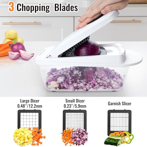 8-Blade Cook Tool & Gadget Sets, Egg Slicer Chopper Grater Set, White - Image 4