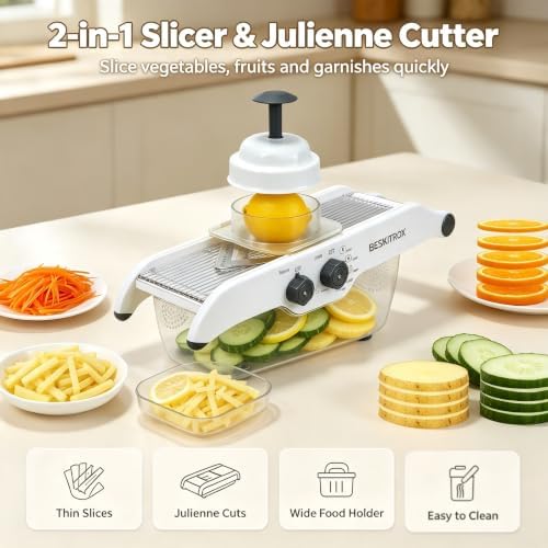 5-Speed Adjustable Manual Lemon Slicer with Hand Guard, Container & Blade - Image 4