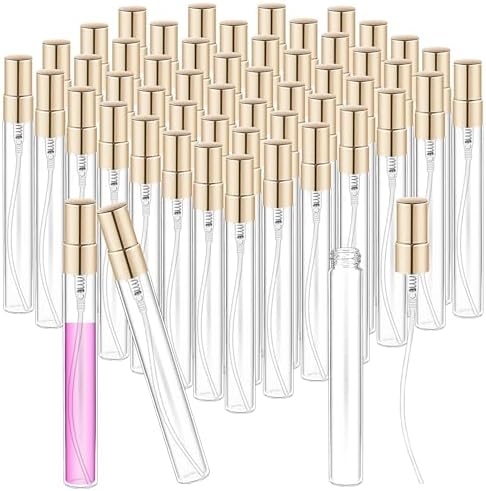 50 Pcs 10ml Perfume Sample Bottles,Refillable Glass Spray Bottles by KisSealed