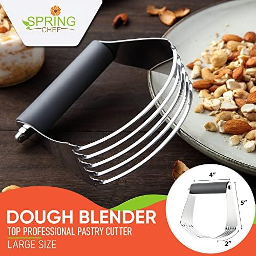 Spring Chef Large Dough Blender For Baking - Durable Pastry Blender - Gray - Image 2