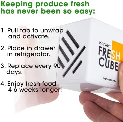 Produce Saver | Convert Ripening Ethylene gas to harmless vapor in fridge | Extend produce shelf life up to 4 to 6 weeks | Simply unwrap and forget! | Pack of 2 | 180 Day Supply