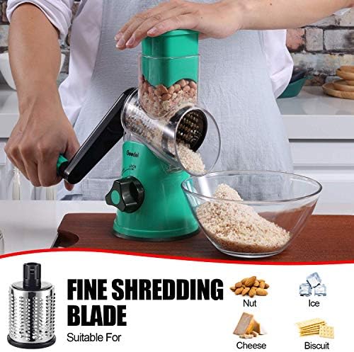 Geedel Rotary Cheese Grater Hand Crank, Cheese Shredder Vegetable Slicer - Image 5