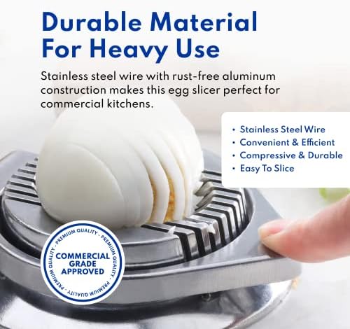 New Star Foodservice Commercial Grade Aluminum Egg Slicer, Mushroom Slicer with Stainless Steel Wire (Hand Wash Only) - Image 6