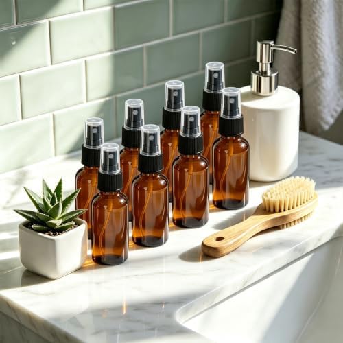 STARSIDE 2oz Amber Glass Spray Bottles 48-Pack with Fine Mist Sprayer - Image 7