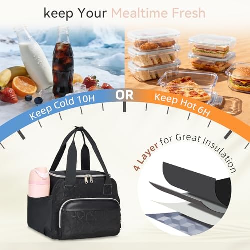 Lunch Bag for Women - Large Leak-Proof Tote Soft Lunch Box