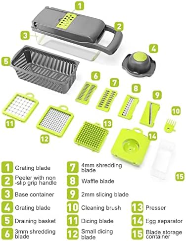 Vegetable Slicer | Kitchen Multifunctional Mandoline Vegetable Slicer,Mandolin Slicer, Vegetable Chopper And Slicer, Dicing Machine, Adjustable Vegetable Cutter with Container Pld-us - Image 5