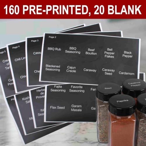 20 Jar Rotating Stainless Steel Spice Rack - No Spices - Black Lids