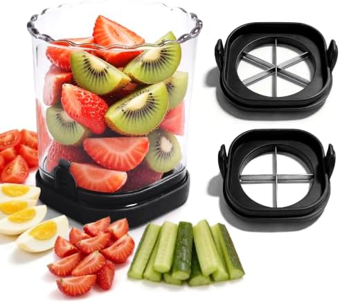 CEHNCEH 2-in-1 Fruit Slicer Cup Detachable Perfect Stainless Steel (Black) by CEHNCEH