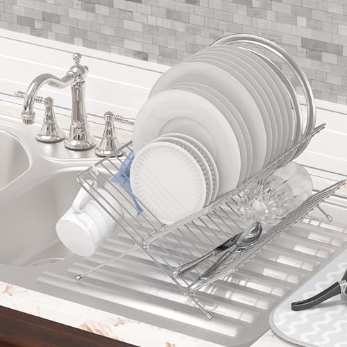 Collapsible Dish Drying Rack, Chrome