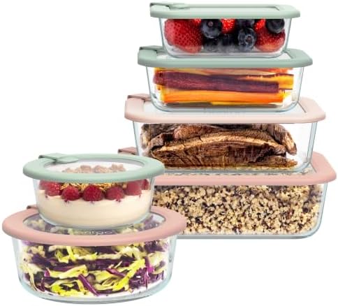 Signature Glass Food Storage Containers with Lids, 12 Piece Set