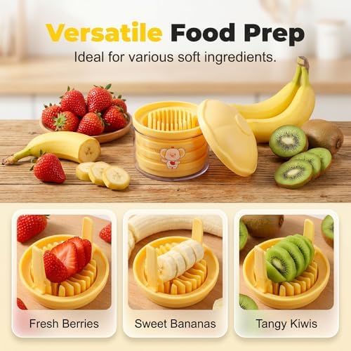 4 In 1 Egg Slicer for Hard Boiled Eggs, Egg Cutter with Stainless Steel Wires, Multifunctional Kitchen Tool for Slicing Wedging Quartering, Also Cuts Strawberries Kiwifruit Mushroom (1PCS)