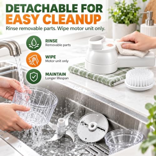 Handheld Wireless Electric Vegetable Chopper,Multi-Function Food Processor - Image 6