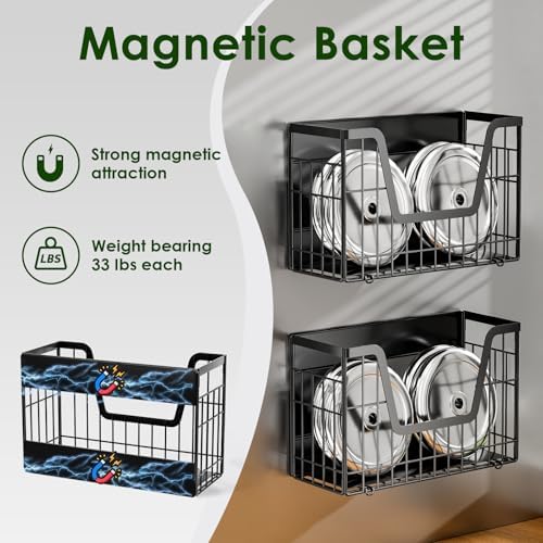 2 Pack Magnetic Shelf for Fridge, Fruit Potato & Onion Storage Bins