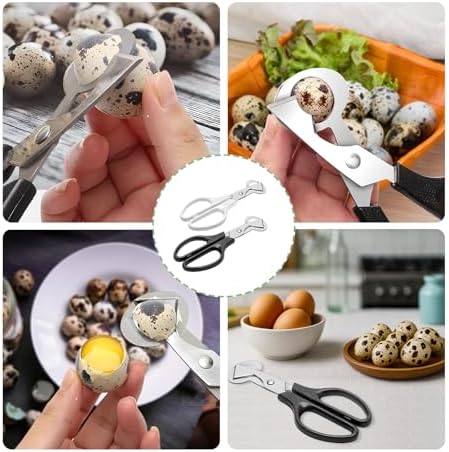 3PCS Quail Egg Scissors,Stainless Steel Quail Egg Cutter with Non-Slip Handle, Easy Egg Opening Tool for Quail, Ideal for Kitchen, Restaurant Use(3 Colors) - Image 6
