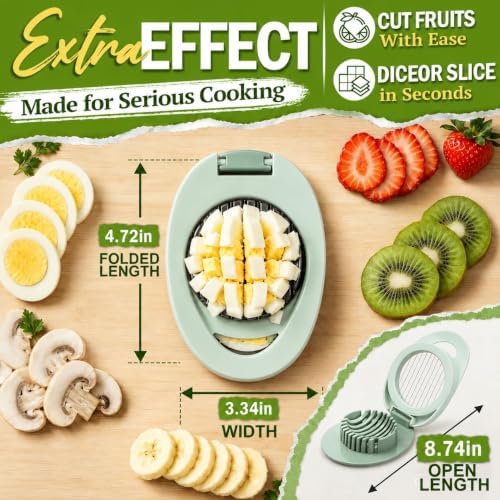 NOVANO Egg Slicer for Hard Boiled Eggs, Multi Function Stainless Steel Wire Egg Cutter, Egg Salad Maker, Fruit Slicer for Avocado, Strawberry, Kiwi Fruit - Image 7