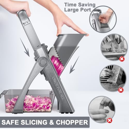 SupMaKin Safer Mandoline Slicer for Kitchen, Vegetable Slicer & Chopper - Image 5