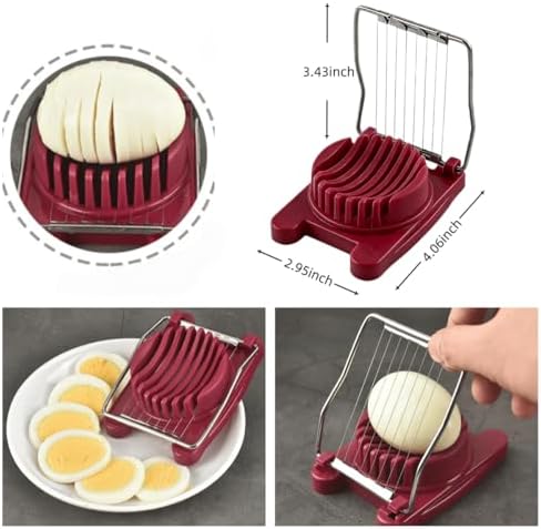 2-Piece Multifunctional Stainless Steel Boiled Egg Tongs with 1 Piece Egg Slicer – Kitchen Cooking Tools & Supplies - Image 3