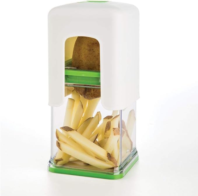 PrepWorks Tower Fry Cutter – Heavy-Duty Potato Cutter for Perfect Fries, Easy-to-Use, Stainless Steel Blades, BPA-Free