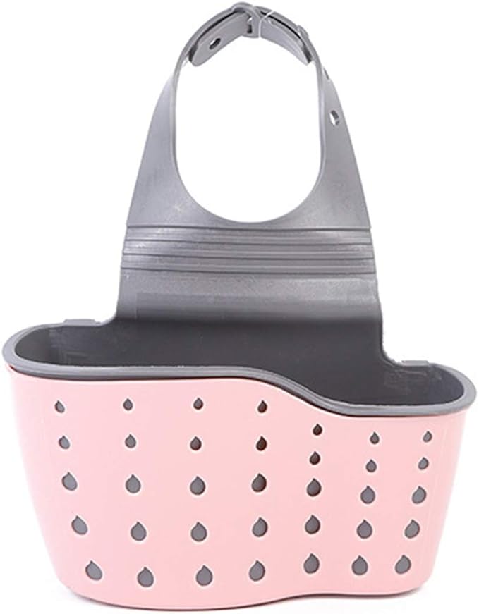 YYaaloa Sink Basket Sink Strainers Basket Kitchen Drain Shelf Sink Storage Holder (style 2- Pink)