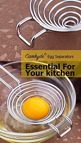 CAMKYDE Egg Separator Food Grade Stainless Steel Egg Yolk White Separation Tool (Red) - Image 5