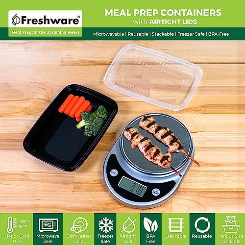 Meal Prep Containers [50 Pack] 24 oz Food Containers with Lids