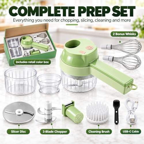 Fine Dice Veggie Chopper, Rechargeable Electric Food Chopper (White, Gen 2) - Image 7