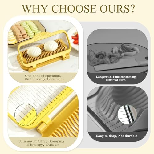 Egg Slicer for Hard Boiled Eggs Banana Slicer, banana Strawberry Mushroom, Aluminium Stainless Steel Wires Heavy Duty Dishwasher Safe - Image 4