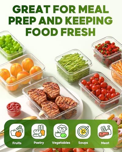 60 PCS Food Storage Containers with Lids, Plastic Food Containers