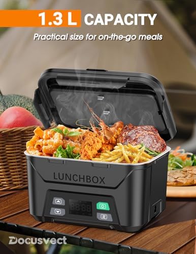 Cordless Electric Lunch Box for Adults 1.3L with Schedule Heating