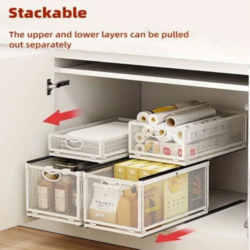 1 Pack Pull out Cabinet Organizer with Sliding Drawer,9.6"W x15.7"D x 8.4"H