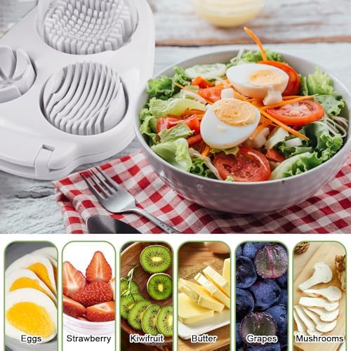 3 In 1 Egg Slicer For Hard Boiled Eggs, Strawberry Slicer Grape Cutter, 2026 New Stainless Steel Dicer Egg Slicer Dishwasher Safe, Fruit Cutter For Egg Strawberry Mushroom - Image 3