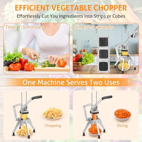 Commercial Vegetable Chopper Fruit Dicer with 3 Replacement Blades