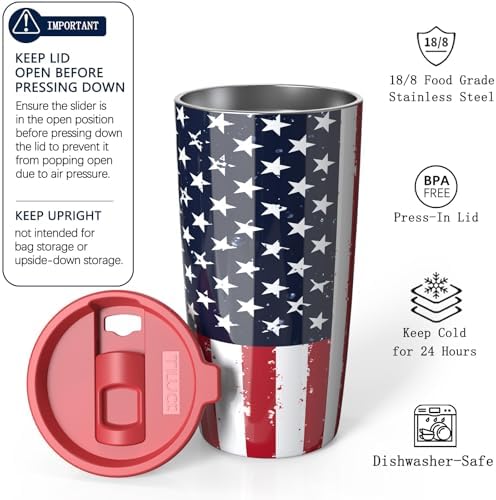 TILUCK 20 oz Insulated Coffee Tumbler with BPA-Free Lid - Image 2