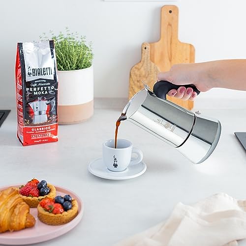Venus Induction, Stovetop Coffee Maker, Suitable for all Types of Hobs, Stainless Steel, 4 Cups (5.7 Oz), Silver
