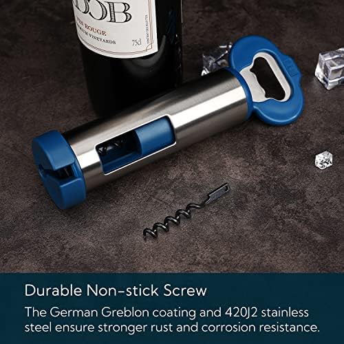 3 in 1 Wine Bottle Opener Corkscrew with Foil Cutter, Beer Bottle Opener with Magnetic Cap Catcher, Works Easily Like Electric Opener, Wine Corkscrew, Gifts for Men and Women