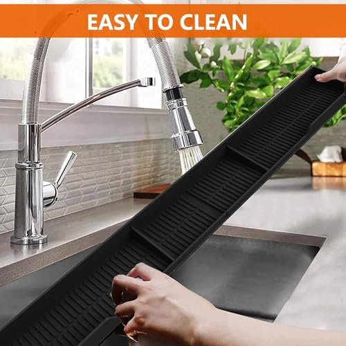 Stove Top Shelf 30 Inch - Silicone Material Magnetic Shelf for Stove - 3 Functional Partitions Kitchen Spice Rack Organizer-Black,Kitchen Gadgets Storage Organization