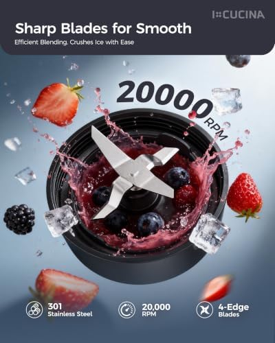 Smoothie Blender, Personal Blender for Shakes and Smoothies, 700W Pulse Technology Single Serve Blenders with 2 x 28oz Protable Cups for Ice Crush, Frozen Fruit Drinks