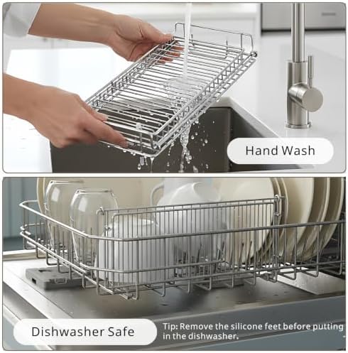 Collapsible Dish Drying Rack, Stainless Steel Folding Dish Rack