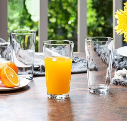 10pc Stackable Drinking Glasses, 16oz Clear Glass Cup Glassware Set