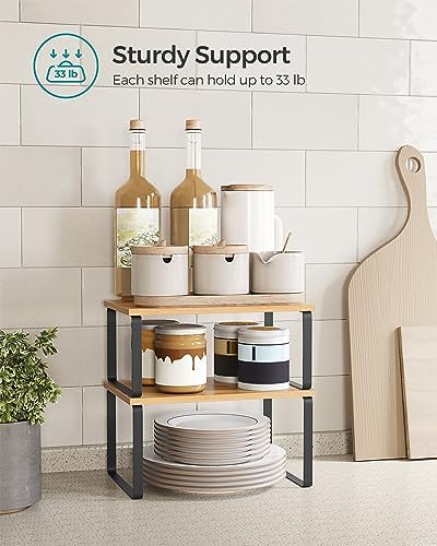 Cabinet Organizer Shelf, Set of 2 Spice Rack, Kitchen Storage