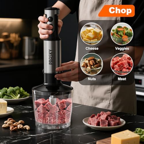 Immersion Blender Handheld 1200W, 20-speeds, 5-in-1 Handheld Mixer - Image 6