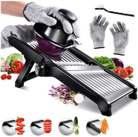 Adjustable Mandoline Vegetable Slicer with 5 Blades by Unknown