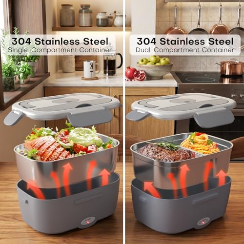 Electric Lunch Box for Adults, 15-30 Min Fast Heating Portable Food Warmer