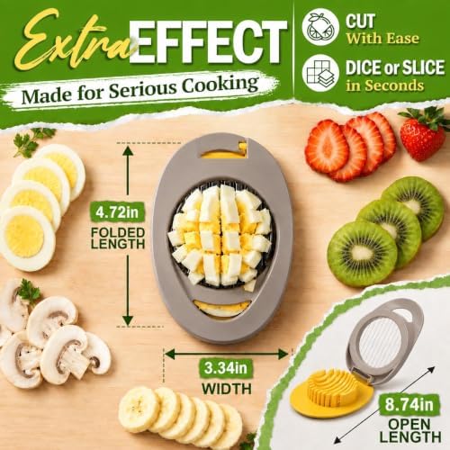 NOVANO Hard Boiled Egg Slicer with Stainless Steel Wires, Egg Salad Maker, Practical Kitchen Gadget, Multi Purpose Cutter for Eggs, Avocado, Strawberry, Kiwi Fruit - Image 7