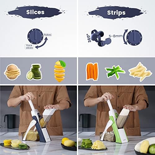 Safe Mandoline Slicer for Kitchen,Adjustable Potato Slicer 1-8 mm